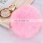 Multicolor rabbit fur key chain with high quality hardware