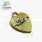 heart shape custom gold plating charm with your own logo