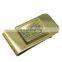 Gold and Onyx Polished Stainless Steel coin money clip