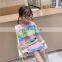 2020 Spring Korean Children's Clothing Long Western Style Rainbow Stripe t Air-conditioning Clothing Home Service
