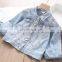 2020 Autumn Girls Printed Lapel Jeans Coat Children's Clothing Wholesale