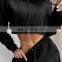 Autumn Female Fashion Casual Hoodies White Sweatshirts Hooded Crop Top Custom Print Two 2 Pieces Set Women Clothing Joggers