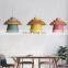 Nordic Simplicity LED E27 Pendant Light Macaron Colorful Metal Hanging Lights Home Wood Decoration Pendant lamp