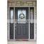 Contemporary Main Entrance Walnut Bronze Wooden Large Pivot Doors