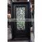 Oil rubbed bronze pre hung rustic wrought iron single entry doors