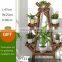 K&B Wholesale cheap windmill style multi layer solid wooden planting flower plants pot stand shelves for garden