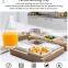 Ceramic Snack Serving Tray 4-Compartment Bamboo Serving Platter With Bamboo Lid and Pallets for Food,Snacks,Condiments
