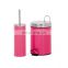 Bathroom accessories set black custom color small metal pedal bin and toilet brush with holder sets