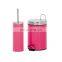 Bathroom accessories set black custom color small metal pedal bin and toilet brush with holder sets