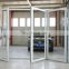 Bi-fold Door with Locks High Qualityframeless Aluminum Interior Noiseless Aluminum Glass Wooden Case Foldable Stainless Steel