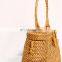 Trendy vintage styled woven rattan top handle bag wholesale