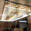 Modern Hanging Lighting Luxury Hotel Rectangle Ceiling Chrome LED Crystal Chandelier