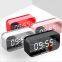 2025 Mini LED Mirror Alarm Clock with FM Radio Bluetooth Music Player Dual Alarm Digital Display Wireless Table Clock Party Use