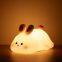 Mini lovely rechargeable led soft touch silicone night light for kids bunny lamp light up silicone animal night light