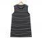Nuevo vestido mini de punto sin mangas y cuello redondo con rayas para mujeres de primavera