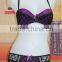 Purple sexy lace mature bra panty set,transparent sexy bra set nighty