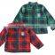 Japanese wholesale products cute winter babies jackets toddler clothes check pattern infant wear children garment kids clothing