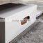 Marble top TV stand stainless steel legs LCD cabinet with drawer