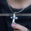 Fashion Jewelry High Polished Silver Stainless Steel Necklace Cross Mens Womens Pendant