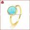 Natural Gold filled Ring with 8mm Turquoise stone Gemstone ring