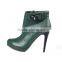 Customized black red blue fashion boots thick heel platform ankle boots