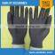 PU gray color nylon gloves