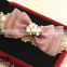 Pink Color With Rhinestone and Lace Hair Bow Clip Girls