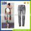 Europe station Europe and Russia personality BF wind hole beggar denim trousers pantyhose high smoke gray