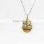 Hot selling amber pendant gold with crystal