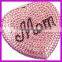 Full cover rhinestone heart women folding pocket mirror with keychain