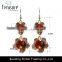 Fashion jewelry hot selling pendant flower shape crystal earring gold plated jewelry earrings