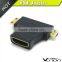 3 in 1 HDMI to micro HDMI mini HDMI adapter