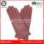 Helilai BSCI Factory Burgundy Pretty Women Plain Winter Warm Long Leather Gloves