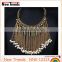 2016 factory wholesale new design gold chain tassel necklace with beads pendant