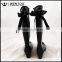 Fashion 2016 Hot Sale Vintage Women Monogrammed Rain Boots With Preppy Bows