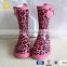 cheap PVC rubber leopard pattern rain boot for women