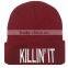 custom knitted hat with embroidery logo