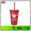 promotional double wall 16 ounce bpa free acrylic tumbler with straw