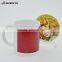 Sunmeta small MOQ inner color ceramic 11oz partial color changing magic mug