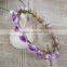 wedding decorative flower rose girl hair wreath with fabric head crown