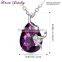 Fashion Big Purple Zircon Crystal Platinum Plated Pendant Necklace Vintage Statement Necklace Fashion Necklaces for Women 2014