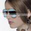 Wholesale summer catwalk models tri-color color female sunglasses