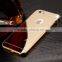 Shockproof Ultra-thin Aluminum Metal Bumper Frame Bulk Cell Phone Case with Mirror back Cover For iPhone 5 5s 6 6s plus