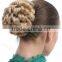 Curly hair chignon, hand made synthetic hair squishy bun pieces