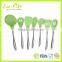 Set of 7 Silicone Kitchen Utensils with Stainless Steel Handle, Cooking Set Kitchenware