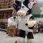 Hola white and black inflatable cow costume/dancing cow costume