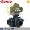 3 way UPVC union connection electric ball valve