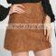 Bonvatt Fashion sexy high waist belt suede package hip skirt