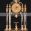 Beautiful Gilded Bronze French Bell Pendulum Desk Clock, Black Marble Desk Clock