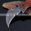 High Quality Outdoor Survival Wooden Handle Hunting Hook Knife